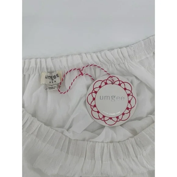 Umgee Cotton Gauze Boho Blouse Sz L Puff Sleeve Top Boho Festival Beachy - Picture 4 of 7